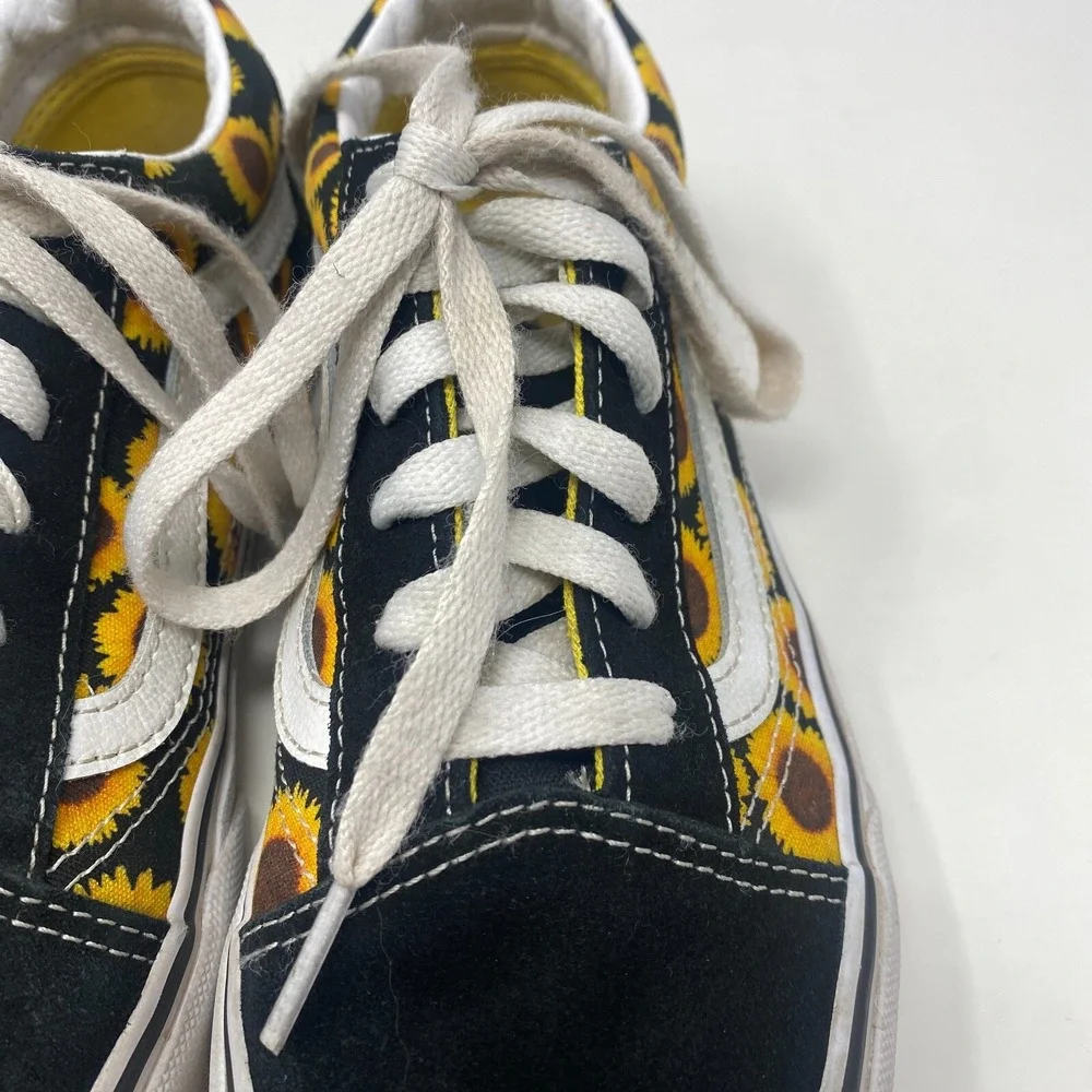 Vans Off the Wall Sunflowers Lace up Low‎ Top Shoes US Junior Girls Size 4